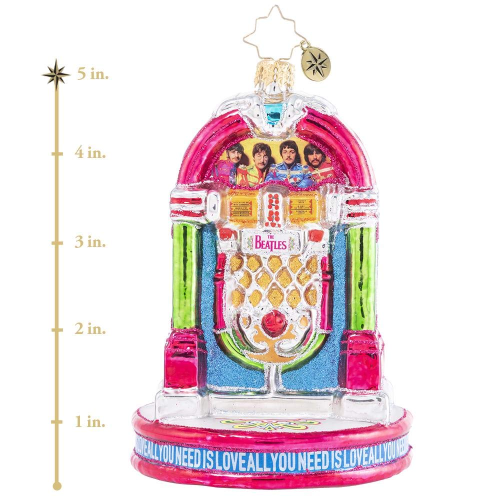 Christopher Radko Hand-Crafted European Glass Christmas Decorative Figural Ornament, Rocking Beatles Juke Box - Image 4