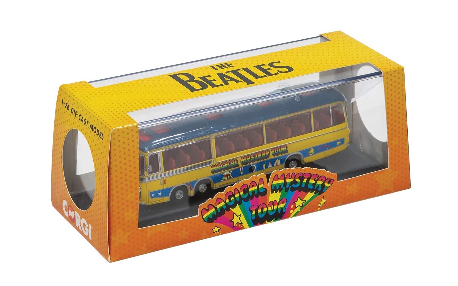 Corgi Diecast Model Cars - CC42419 The Beatles - Magical Mystery Tour Bus - 1:76 Pre-Built Model Vehicles Toy, Classic Metal Die Cast Collectible, Auto Toys Models for Adults - Yellow - Image 4
