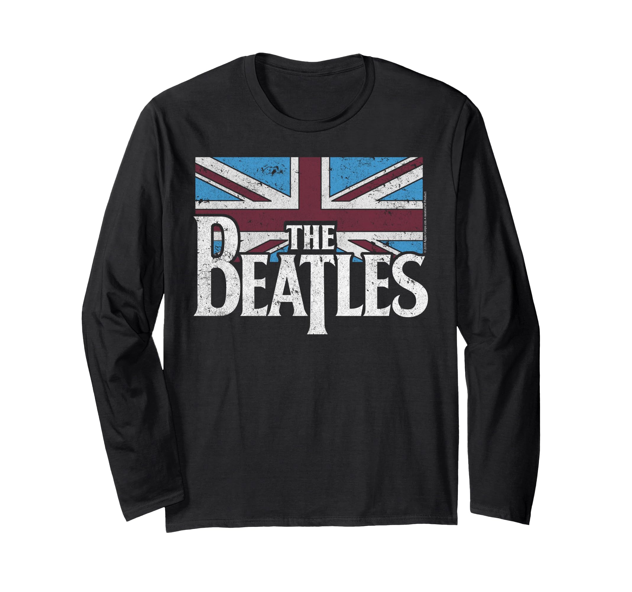 The Beatles British Flag Red,White, and Blue Long Sleeve T Long Sleeve T-Shirt