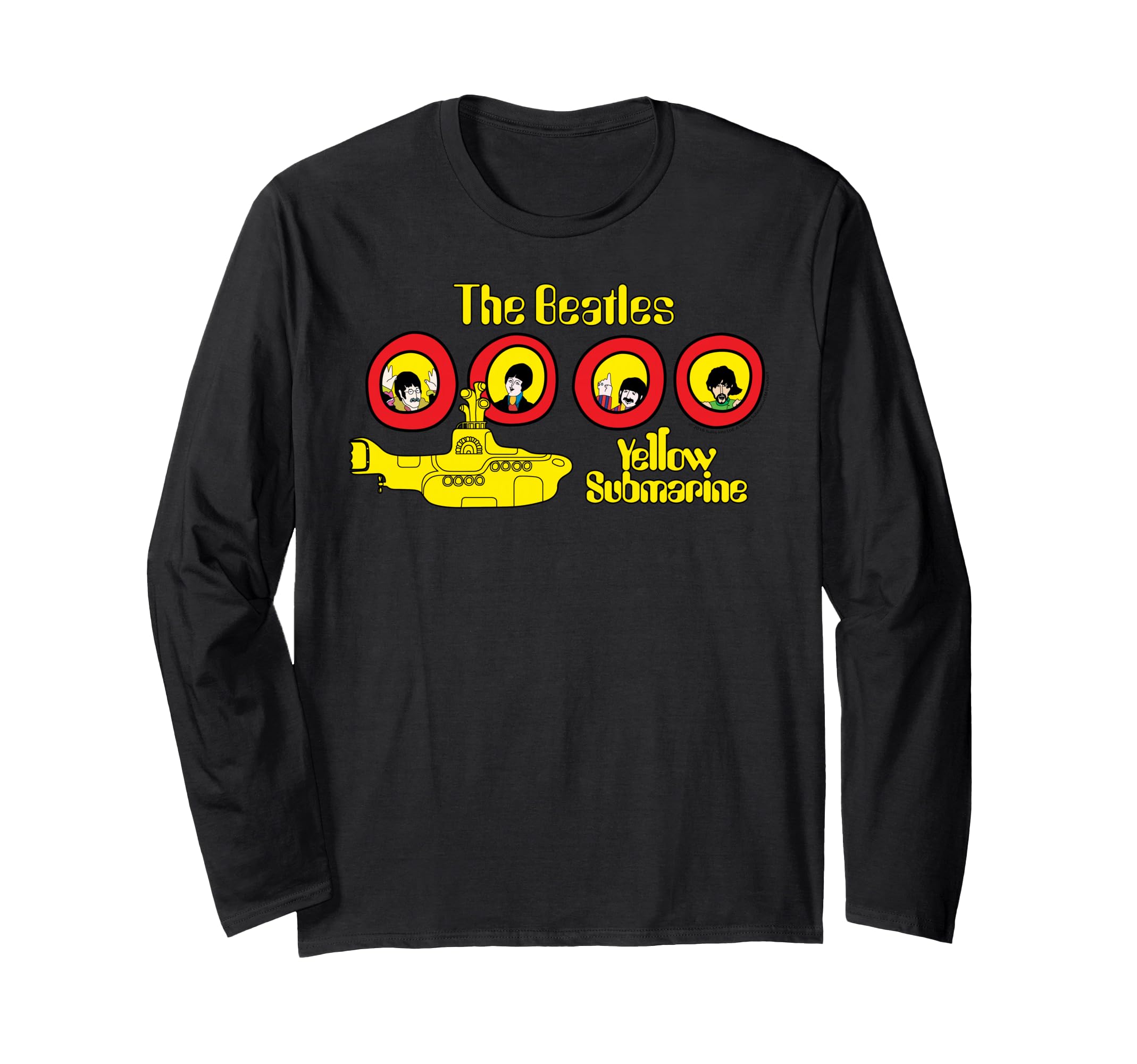 The Beatles Yellow Cartoon Submarine Long Sleeve T-Shirt