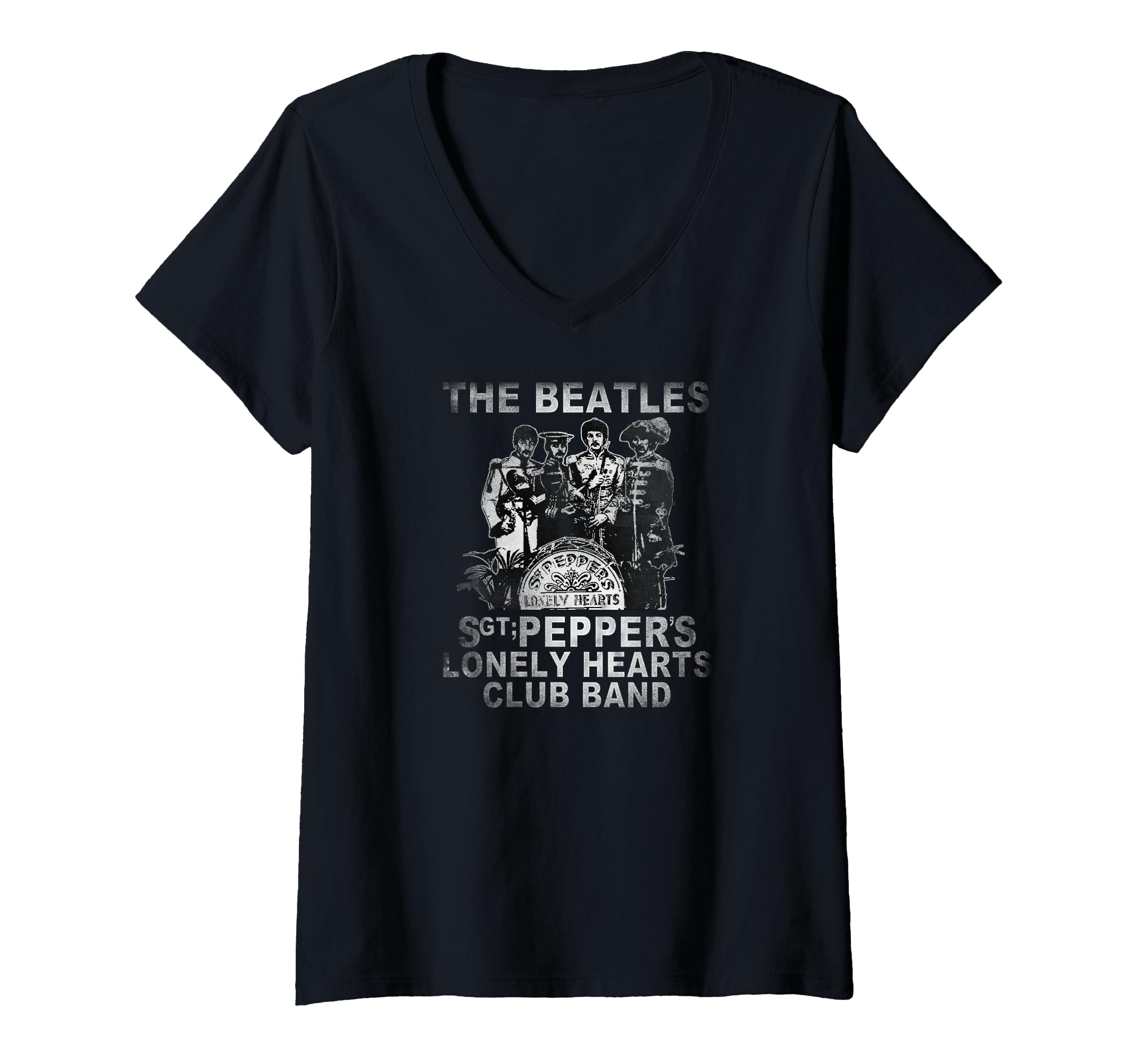 Women's The Beatles - Lonely Hearts Club V-Neck T-Shirt